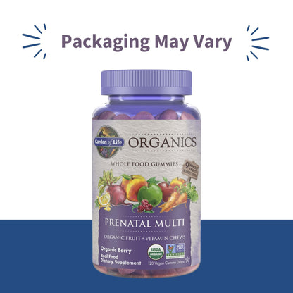 Garden of Life Organics Prenatal Gummies – Prenatal Vitamins for Women with Energy Metabolism Support & Healthy Fetal Development Support
