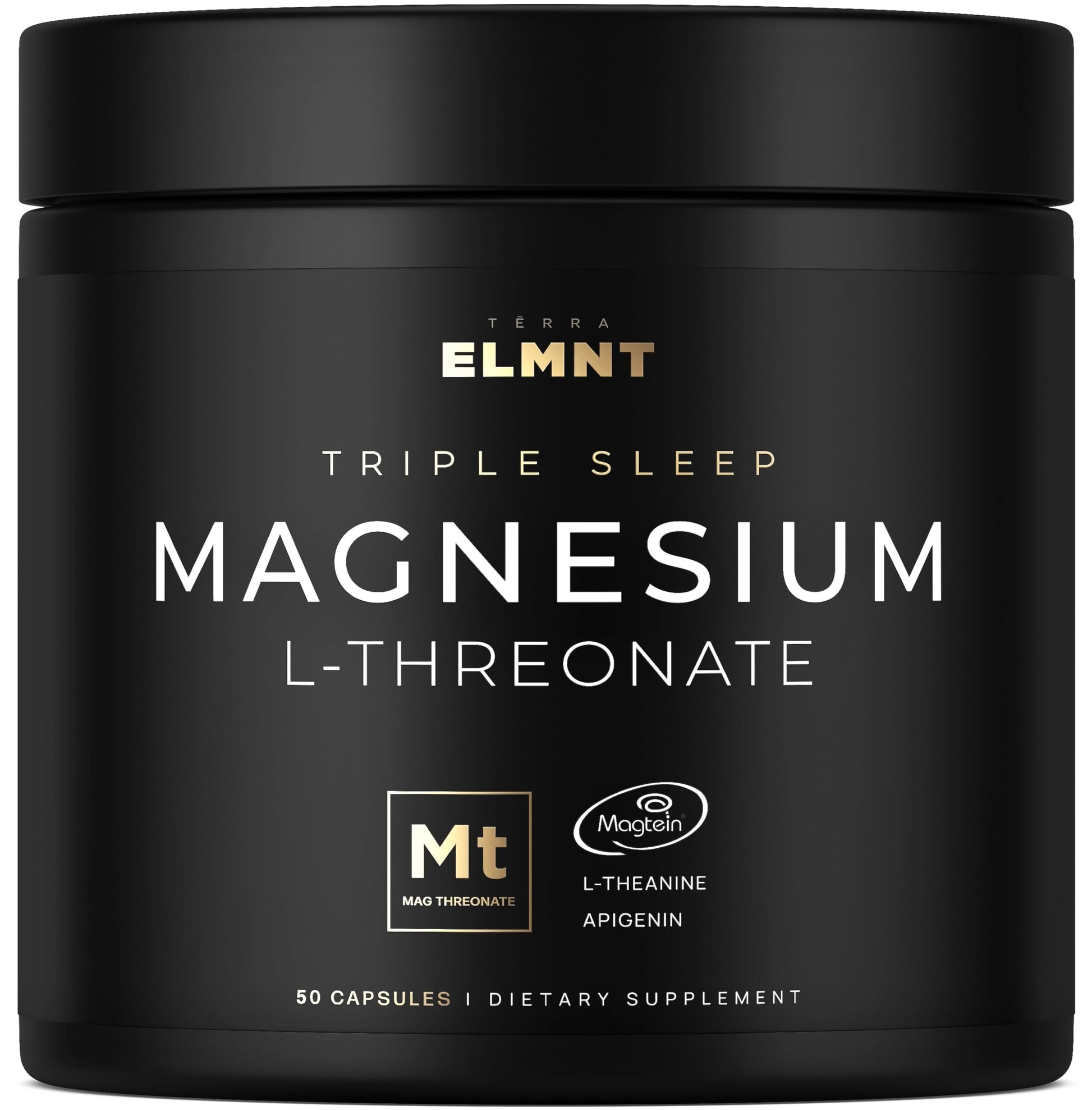 Triple Sleep Magnesium L-Threonate w. Apigenin, Theanine & Magtein Magnesium L Threonate - High Absorption Magnesium Supplement Capsules for Men and Women Magnesium Powder Pills TERRA ELMNTBuy Supplements Australia