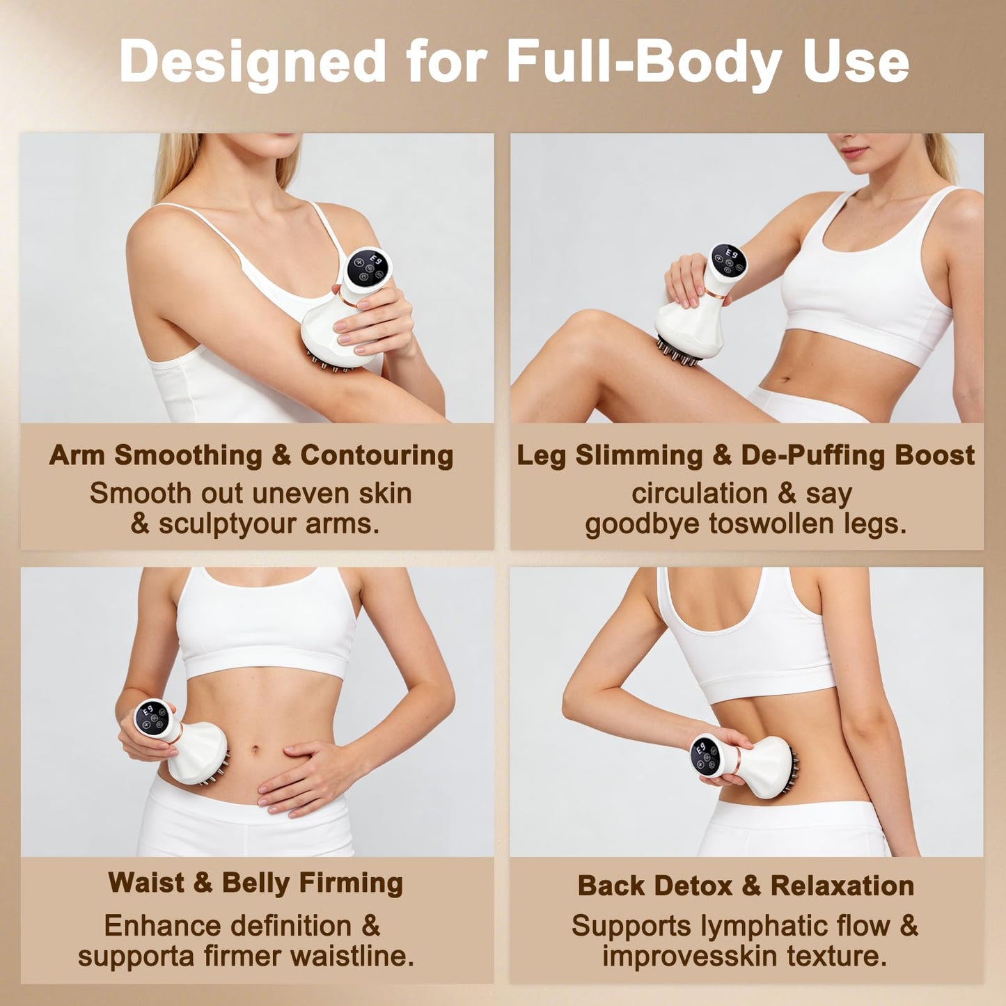 ZRCZRC Lymphatic Drainage Massager, Lymphatic Massager, Helps Reduce Stretch Marks & Cellulite, for Legs, Arms & Belly, Body Sculpting Machine with Microcurrent, Light, Heat & Vibration, White ZRCZRC buy supplements Au