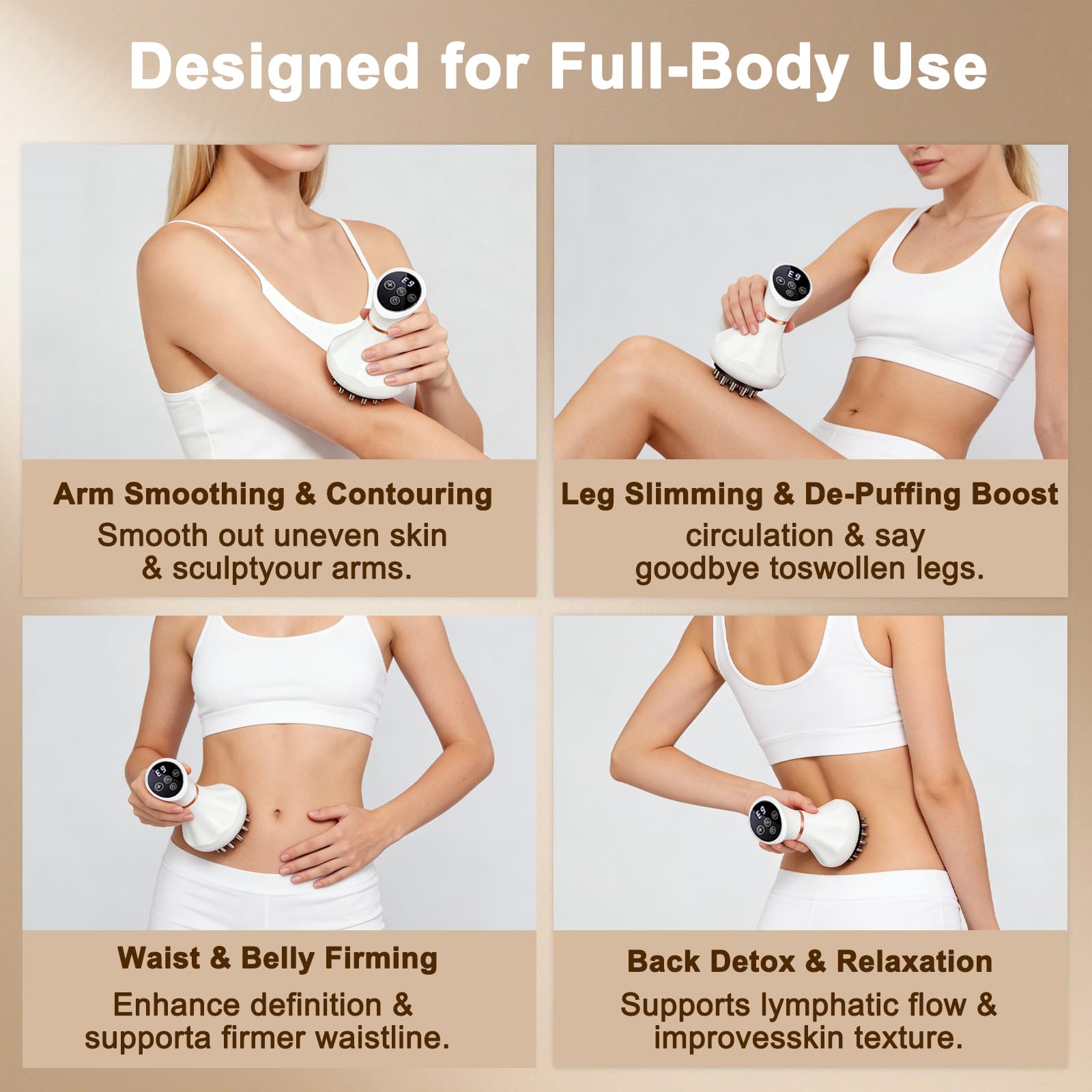 ZRCZRC Lymphatic Drainage Massager, Lymphatic Massager, Helps Reduce Stretch Marks & Cellulite, for Legs, Arms & Belly, Body Sculpting Machine with Microcurrent, Light, Heat & Vibration, White ZRCZRC buy supplements Au
