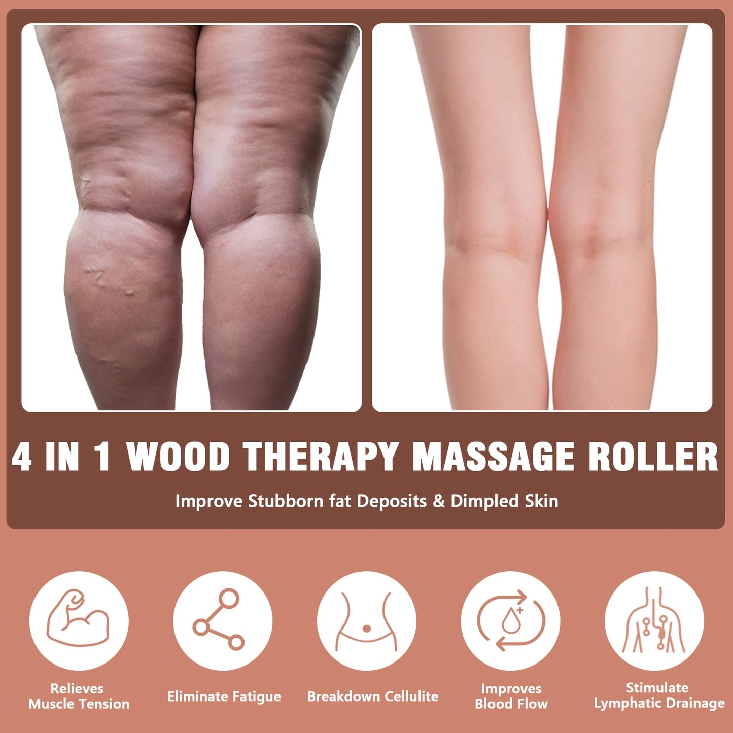 KintKita Wood Therapy Massage Tools 3 in 1,Wooden Lymphatic Drainage Massager, Body Sculpting Tools Cellulite Massager for Maderoterapia, Body Contouring, Relief Muscle, Anti-Cellulite KintKita buy supplements Au
