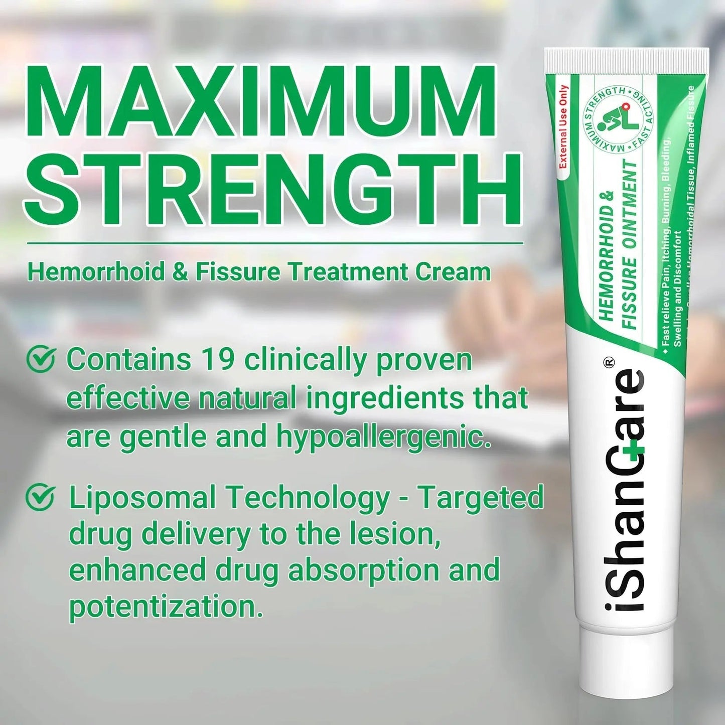 ishancare Hemorrhoid Cream, Hemorrhoid & Fissure Treatment Ointment Extra Strength, Relief Anal Pain, Itching, Bleeding, Swelling, Discomfort, Natural Herbs Fast Acting Ingredients, Contains Vitamin E ishancareBuy Supplements Australia