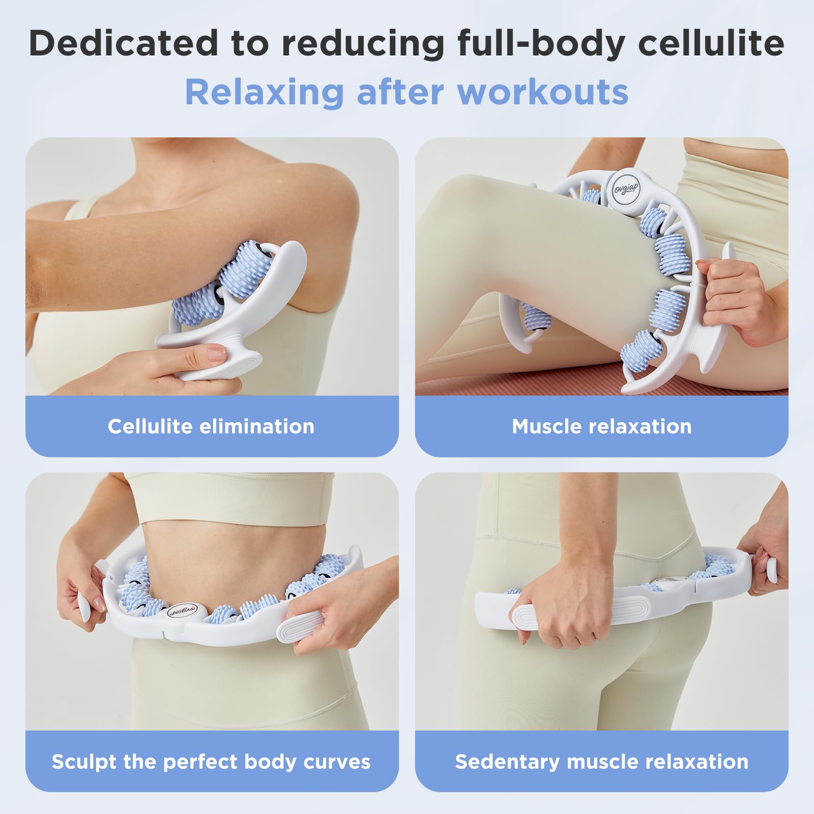 OVGIAP Cellulite Manual Massager for Legs & Thighs - Lymphatic Drainage Tool, Handheld Fascia Blaster for Deep Tissue, Body Sculpting Cellulite Remover(Blue) OVGIAP buy supplements Au