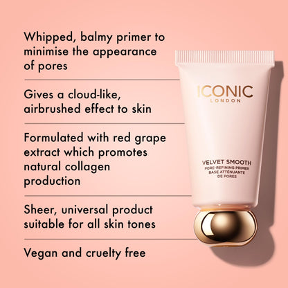 ICONIC LONDON Velvet Smooth Pore-Refining Primer | Whipped, Balmy Primer, Diffuses Pores, Cruelty-Free, Vegan Makeup, 1.01 Fl oz ICONIC LONDONBuy Supplements Australia