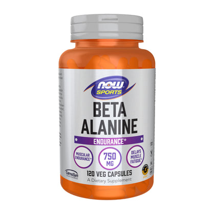 NOW Foods Sports Nutrition, Beta-Alanine 750 mg, Delays Muscle Fatigue*, Endurance*, 120 Veg Capsules NOW Foods buy supplements Au