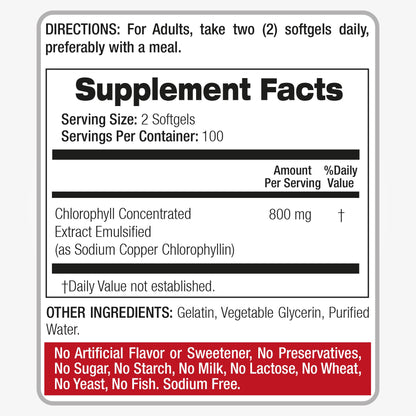 FITO MEDIC'S Lab Chlorophyll Supplement, 200 Softgels, Chlorophyll Capsules