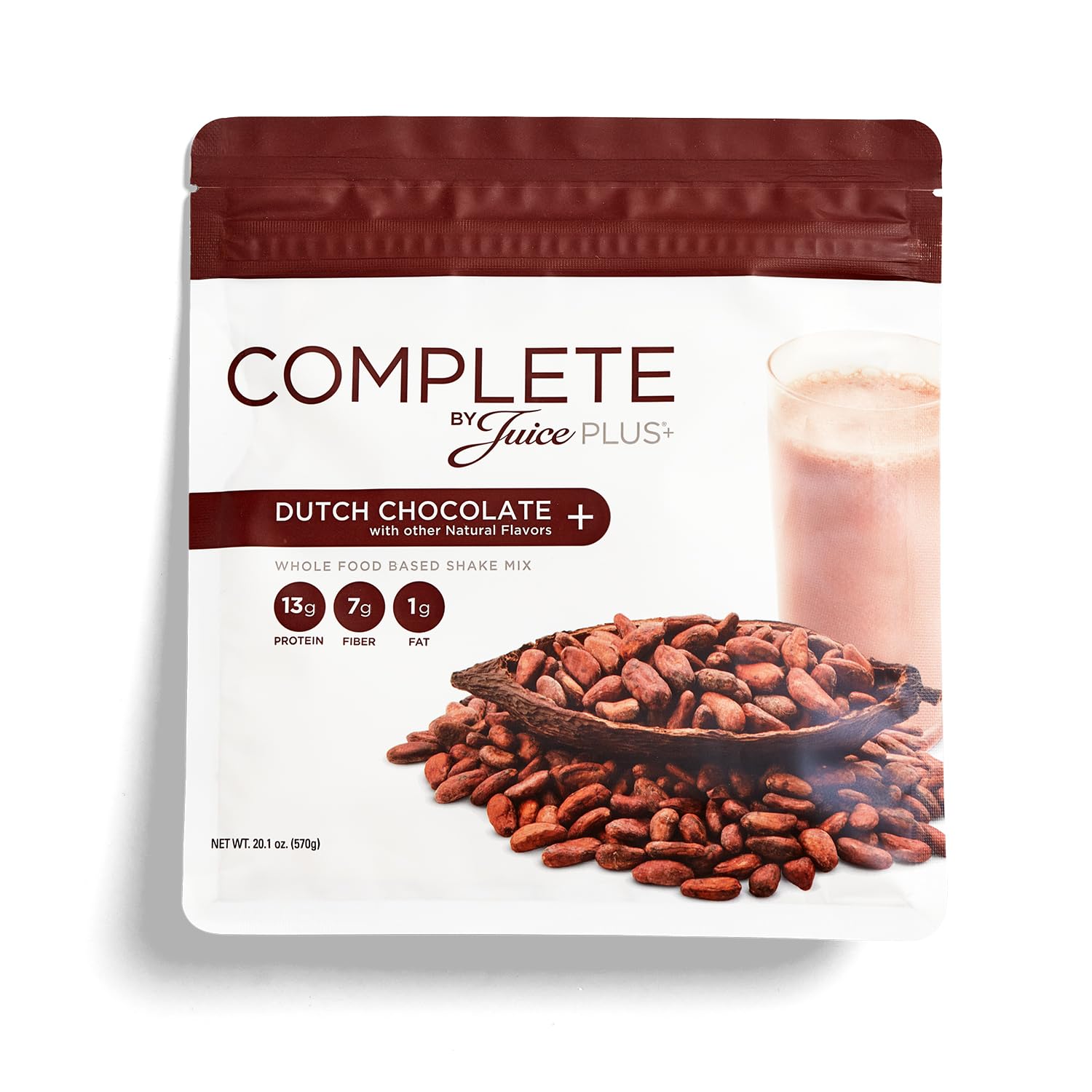 Complete by JuicePlus+ Dutch Chocolate Shakes - Plant-Based Nutrition - Whole Food Based Shake Powder with Protein, Fiber & Prebiotics - 30 Servings (2 Pouches, 15 Servings Each) Juice Plus+ buy supplements Au
