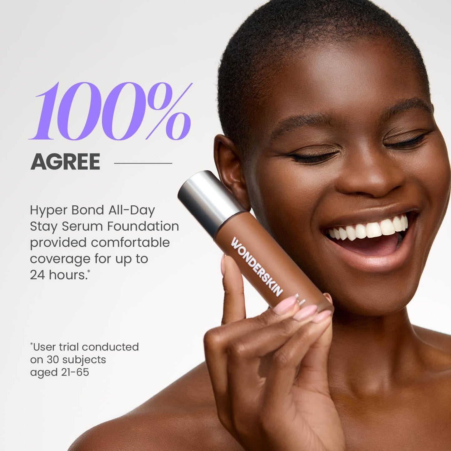 Wonderskin Hyper Bond All-Day Stay Serum Foundation – Waterproof, Transfer-Proof, 24HR Longwear Face Makeup with Niacinamide & Hyaluronic Acid – Lightweight, Natural Finish (Moonstone) WonderskinBuy Supplements Australia