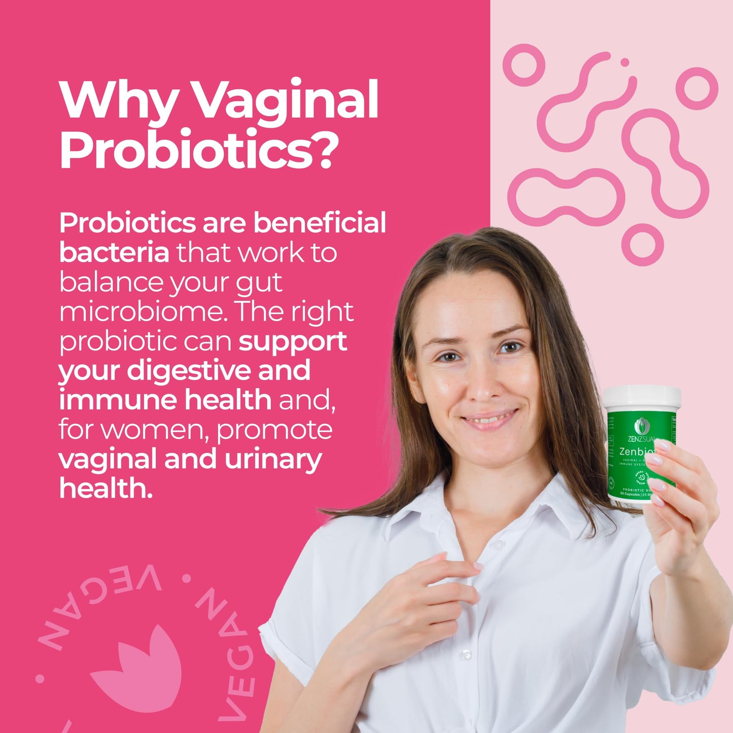 ZENZSUAL Zenbiotic Probiotics Support for Women – 25 Billion CFU, Vaginal Health & pH Balance Support, Odor & Yeast Control, Gut & Digestive Health, Urinary Comfort, Hormone Balance, 30 Vegan Capsules ZENZSUAL buy supplements Au