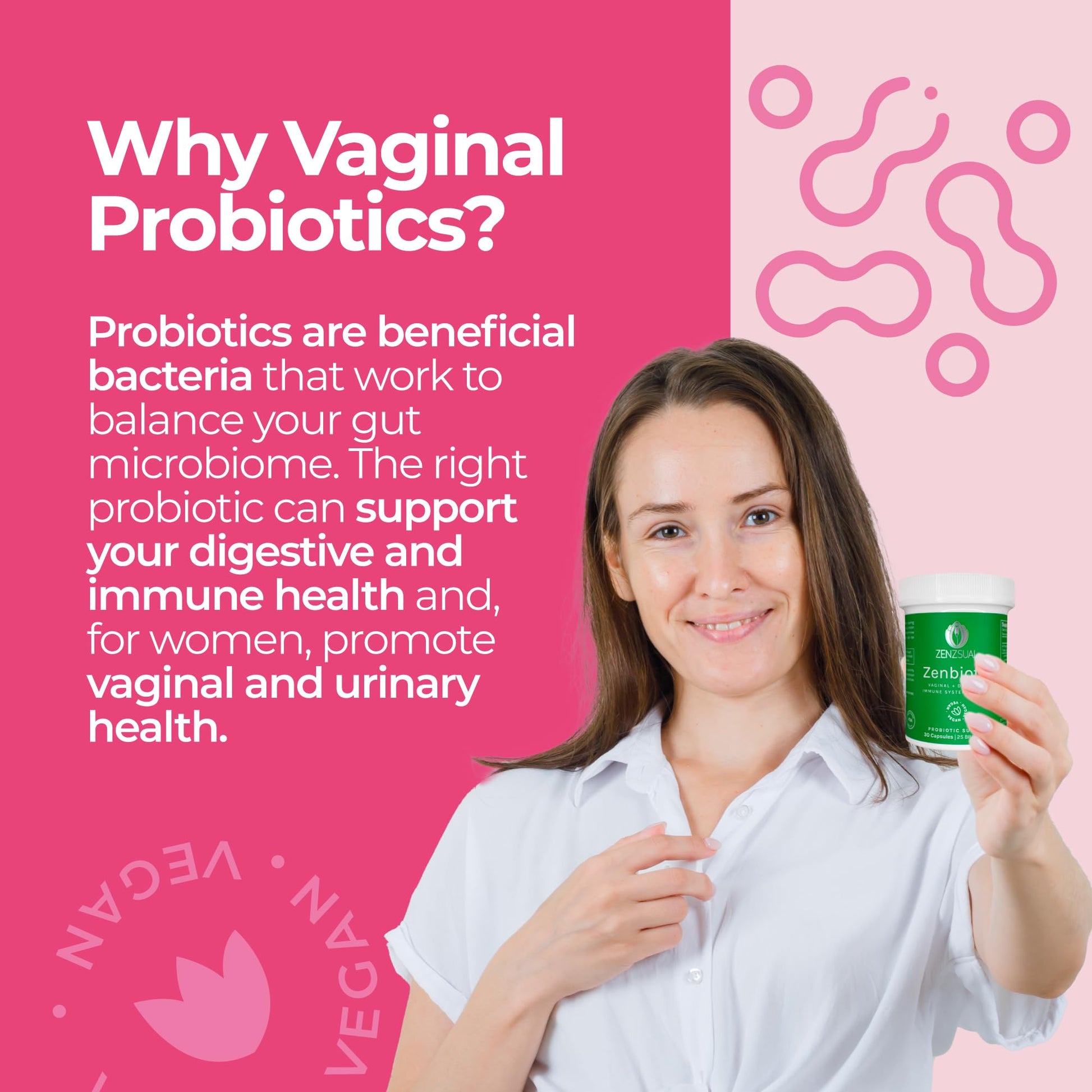 ZENZSUAL Zenbiotic Probiotics Support for Women – 25 Billion CFU, Vaginal Health & pH Balance Support, Odor & Yeast Control, Gut & Digestive Health, Urinary Comfort, Hormone Balance, 30 Vegan Capsules ZENZSUAL buy supplements Au