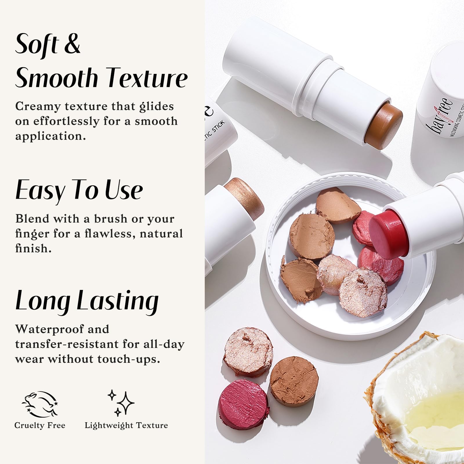 KIMUSE Face Sticks Trio, Cream Blush Stick & Highlighter Stick & Contour Stick for Sculpt the Cheeks, Long Lasting Cream Contour Stick Trio for Face Makeup, with Brush KIMUSEBuy Supplements Australia