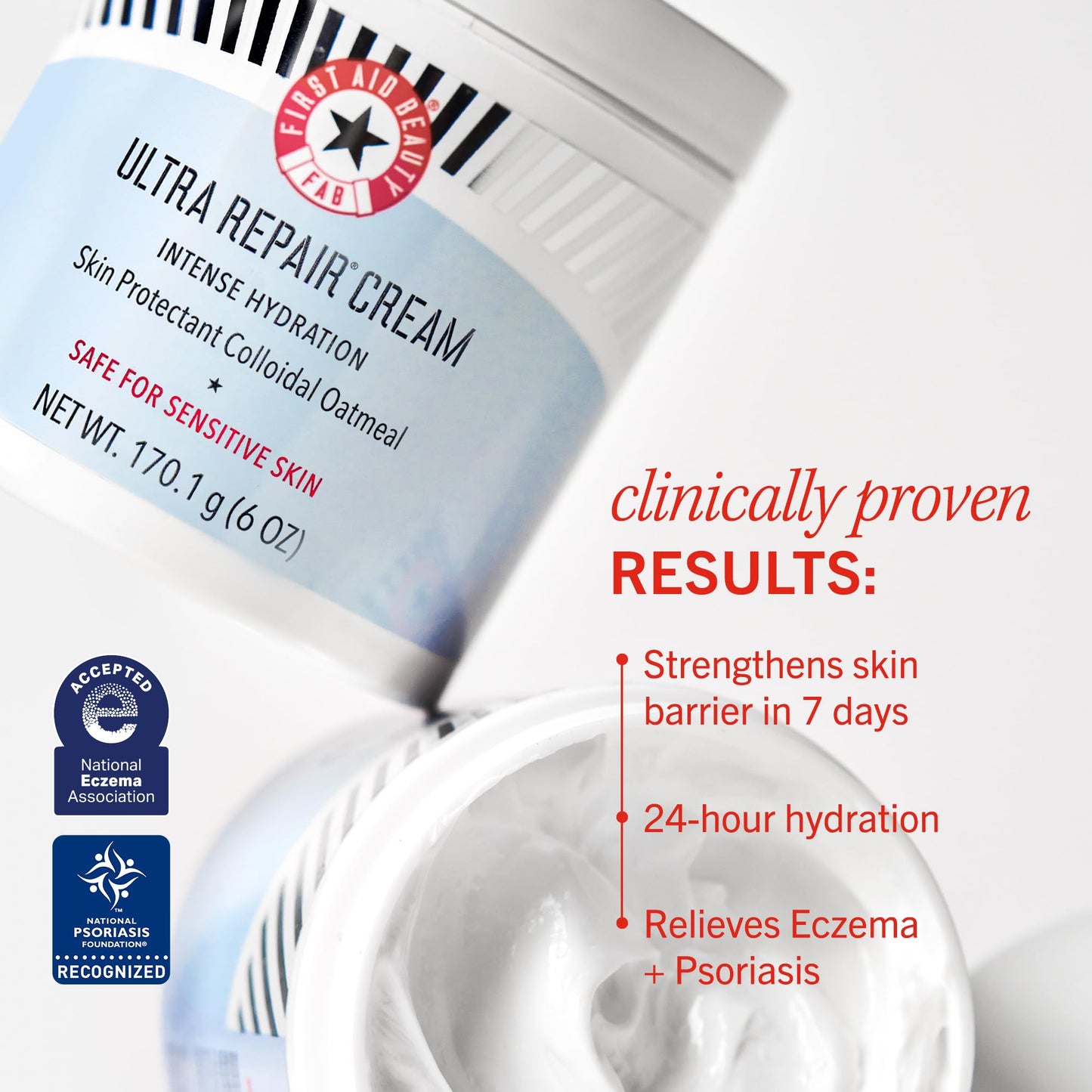 First Aid Beauty - Ultra Repair Cream, Intense Hydration Whipped Colloidal Oatmeal, Clinically Proven to Strengthen Skin Barrier in 7 Days