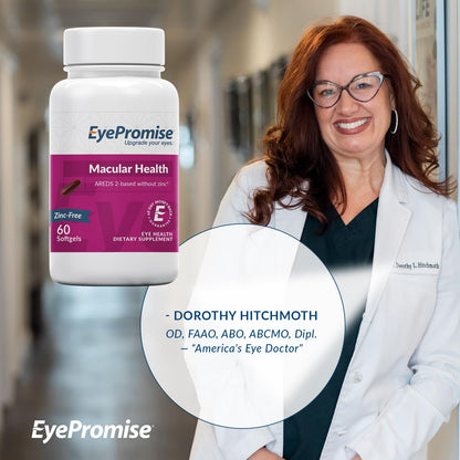EyePromise Macular Health Eye Vitamin - 60 Softgels, 30-Day Supply - Zinc-Free Eye Health Support with Zeaxanthin,