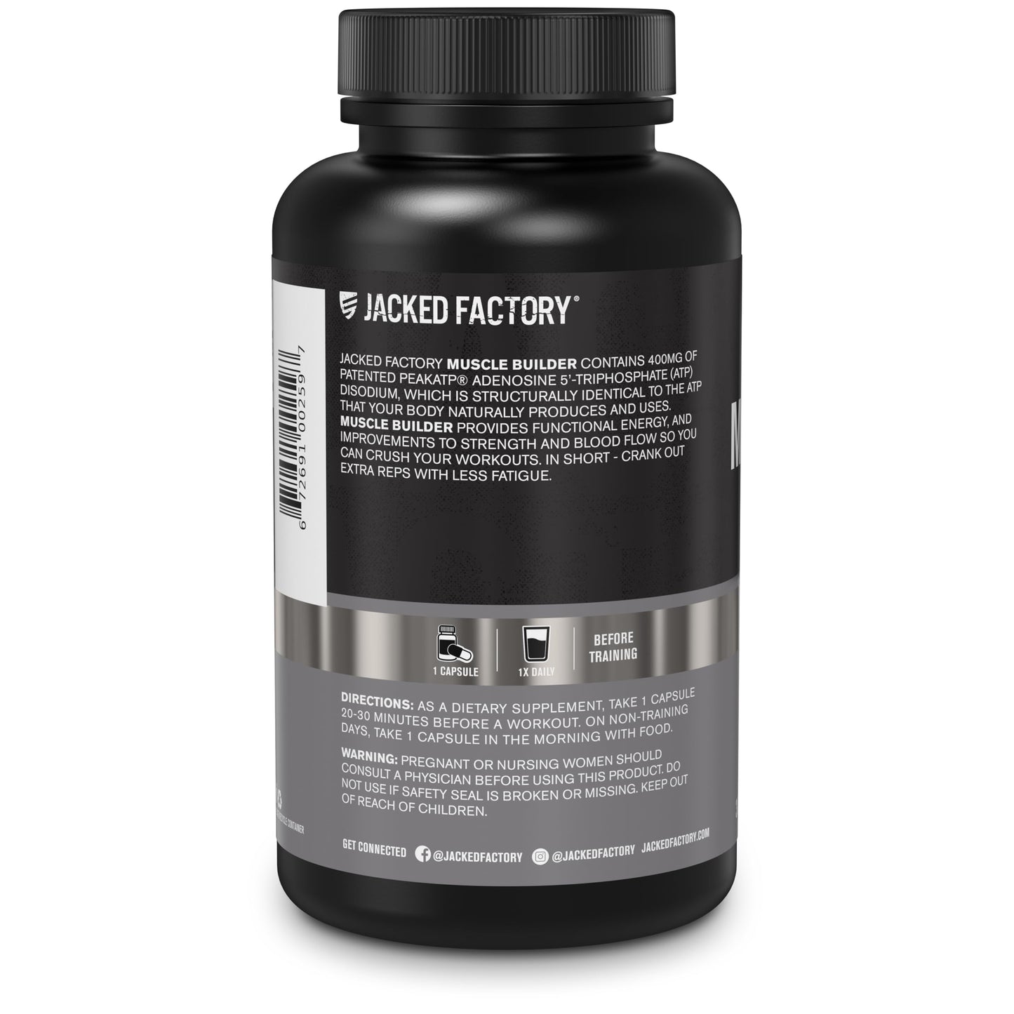 Jacked Factory Essentials Muscle Builder - ATP Muscle Builder for Men with Peak ATP to Support Muscle Gain, Enhance Athletic Performance, & Increase Strength - 30 Capsules Jacked FactoryBuy Supplements Australia
