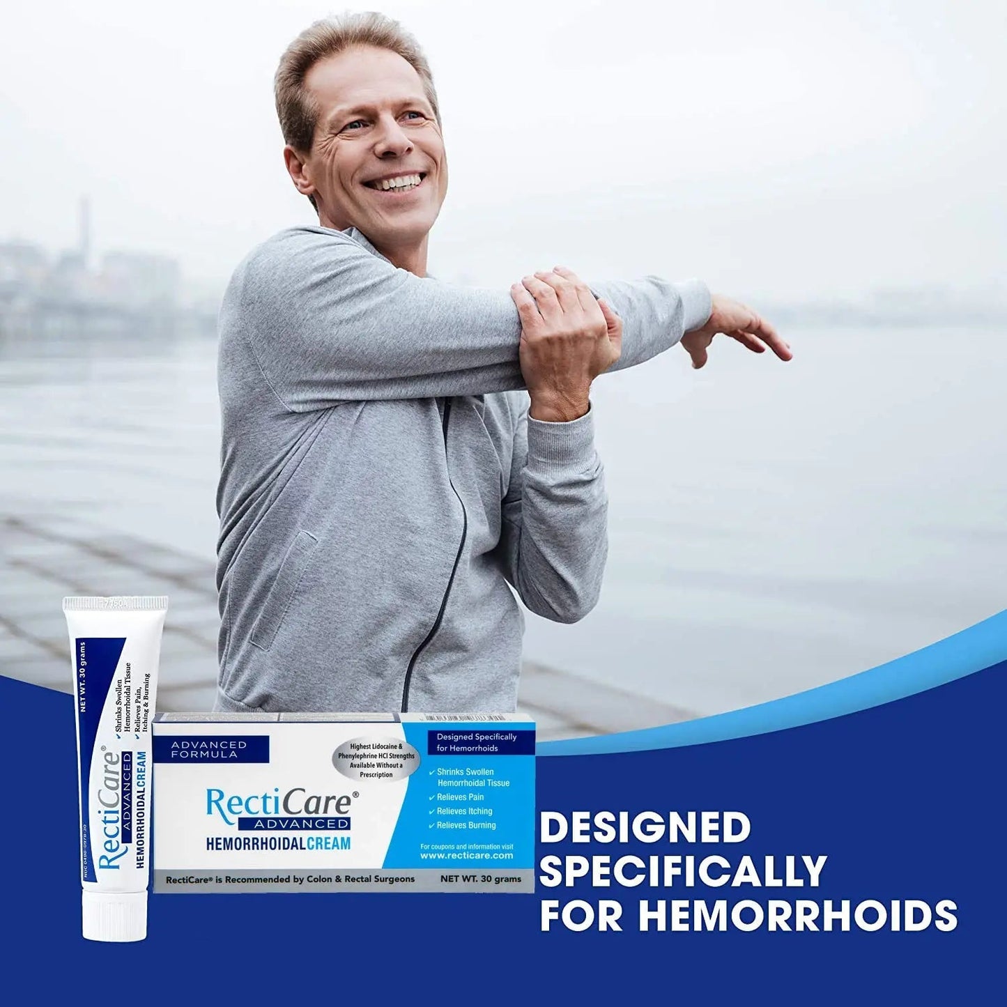Recticare Advanced Hemorrhoidal Cream: Advanced Treatment to Shrink & Soothe Hemorrhoids - Itch, Pain, Burn Relief - 30g Hemorrhoidal Cream with Lidocaine RecticareBuy Supplements Australia
