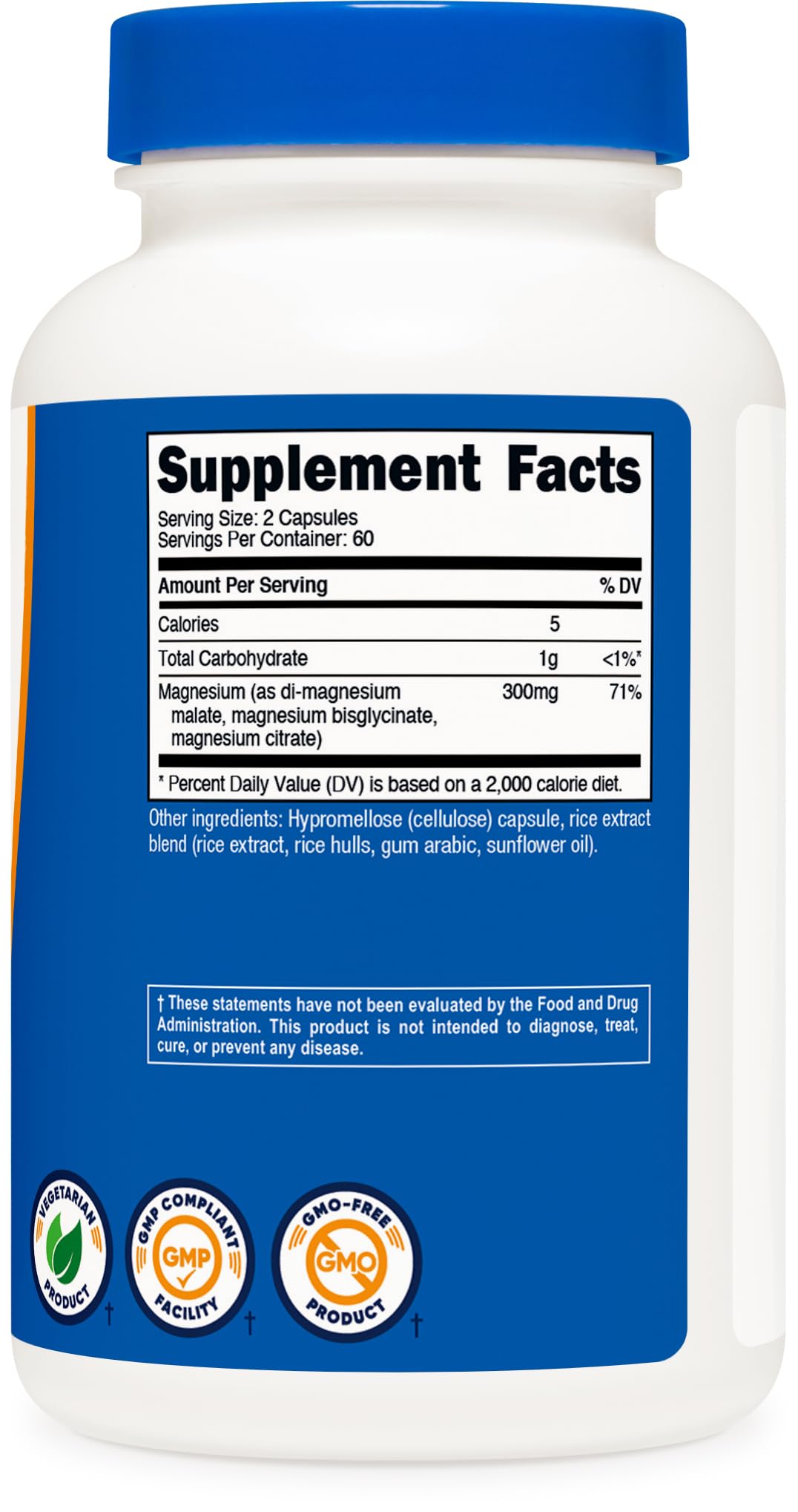 Nutricost Triple Magnesium Complex (300mg, 120 Capsules) - from Di-Magnesium Malate, Bisglycinate and Citrate, 60 Servings Nutricost buy supplements Au
