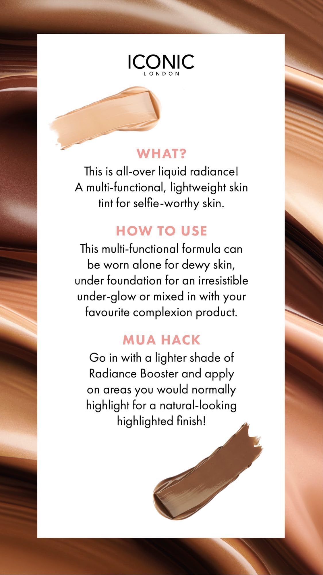 ICONIC LONDON Radiance Booster | Liquid Radiance Lightweight Skin Tint for a Glowy Makeup Look, Cruelty Free, Vegan Makeup (Sand Glow) 30 mL/ 1.01 Fl Oz ICONIC LONDON buy supplements Au