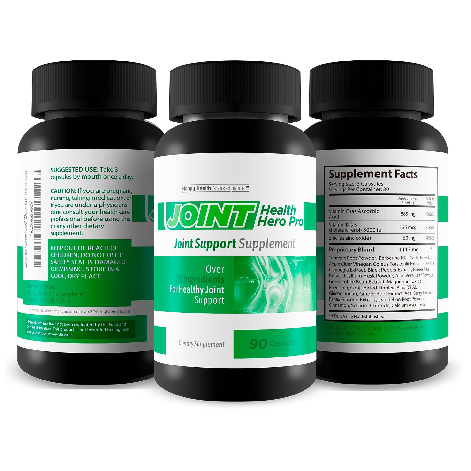 Joint Health Hero Pro - Our Best Joint & Bone Support Supplement - Turmeric - Vitamin D - Vitamin C - for Knees, Hips, Hands, Feet, Back, Neck, and More - Our Best Vitamin D Formula Happy Health Marketplace buy supplements Au