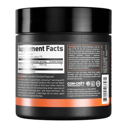 Kaged Creatine HCl Capsules | 7X Concentrated vs Mono | Muscle Building & Recovery | High Absorption | No Bloating | Creatine for Men & Women