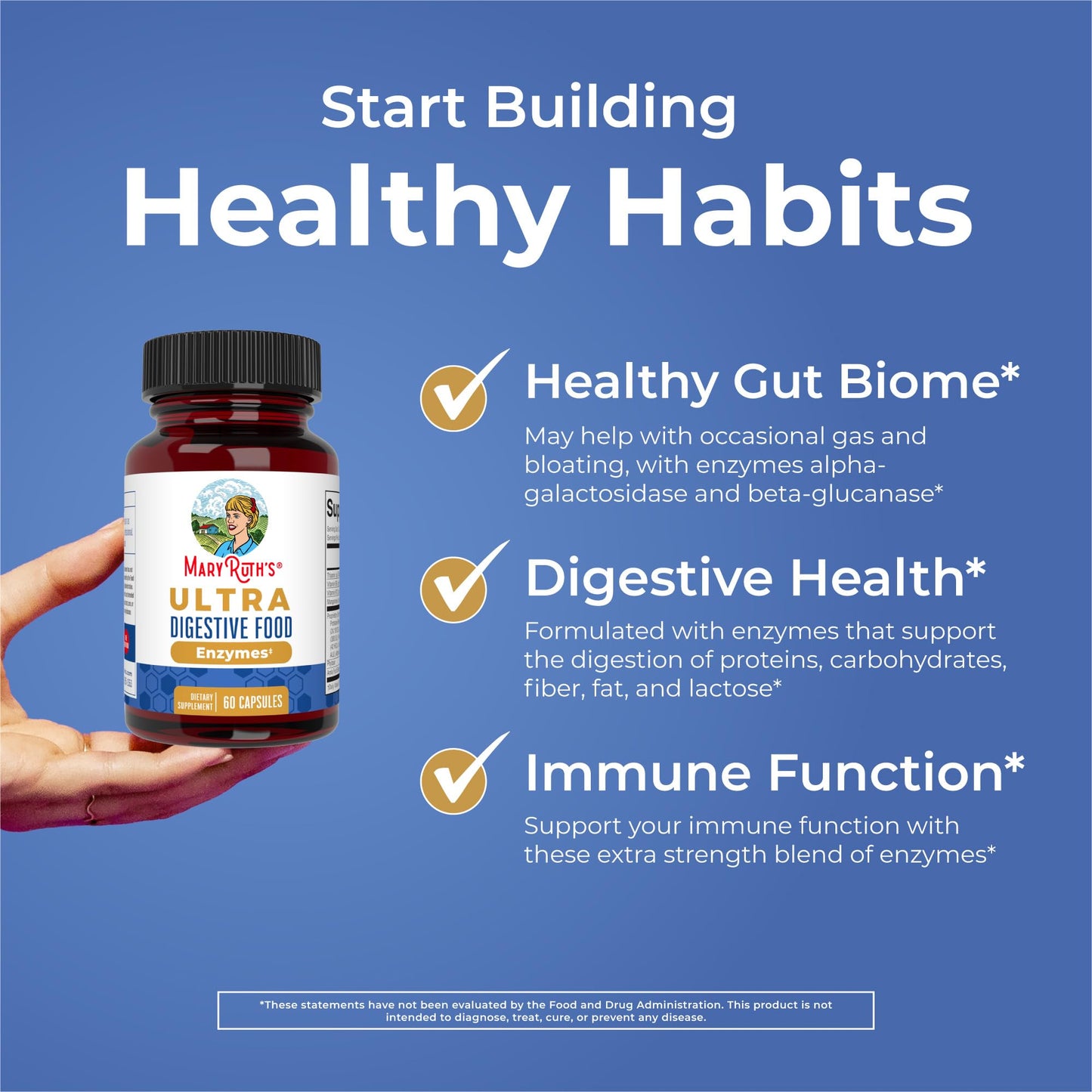 MaryRuth Organics Ultra Digestive Enzymes Capsules | Up to 2 Month Supply | Supplement for Gut Health Support | Digestion & Immune Support