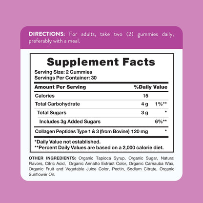 Nature's Truth Collagen Peptide Gummies for Women | 60 Count Type 1 and 3 | Strawberry Flavor