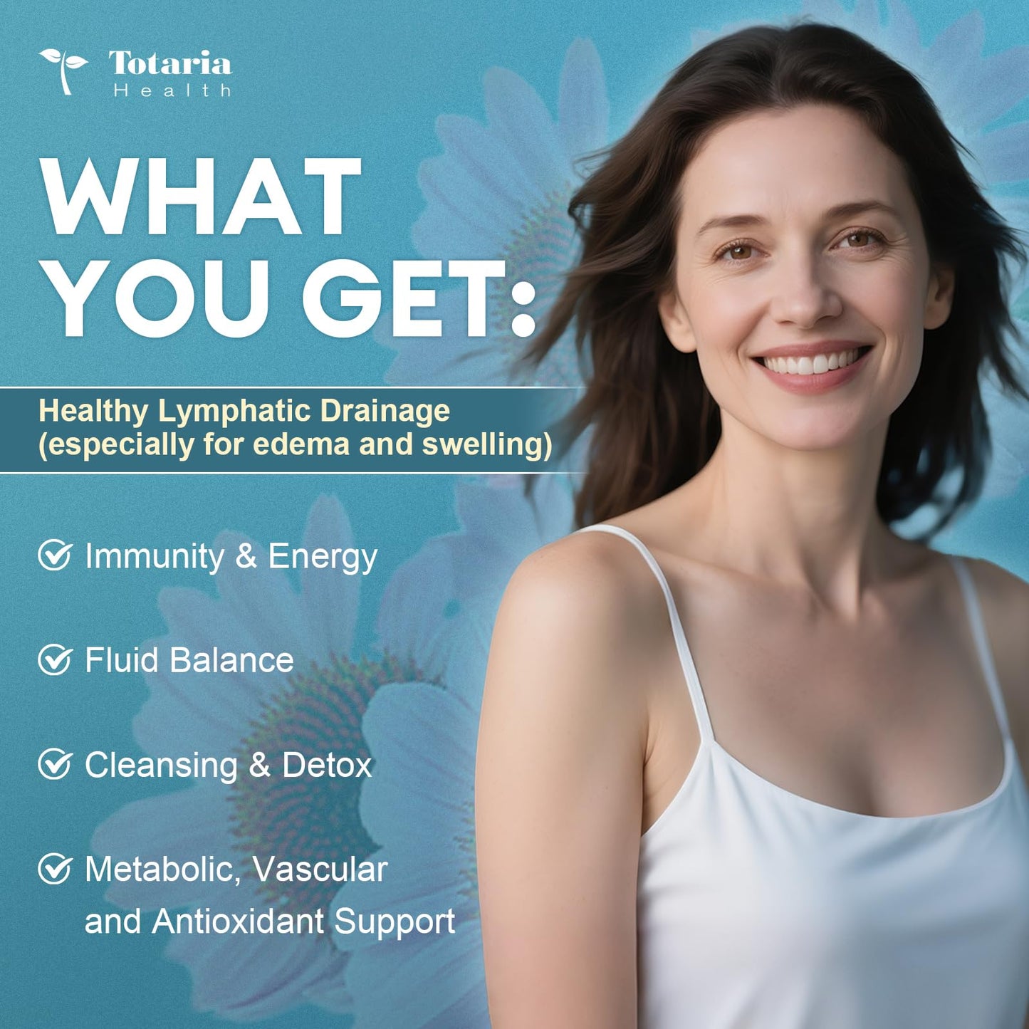 Totaria Lymphatic Drainage - Reduce Lymph Swelling with Echinacea, Dandelion, Burdock, Bromelain, Vitamin C, Zinc, Selenium, Proprietary Herbal Blend, Lymph MD System Support, 120 Counts Totaria buy supplements Au