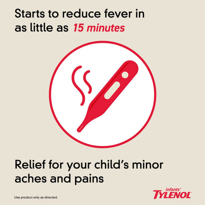 Infants' Tylenol Liquid Pain Reliever and Fever Reducer Medicine, Acetaminophen Oral Suspension for Sore Throat, Headache & Teething, Kids Fever Reducer; Dye-Free Cherry Flavor, 2 fl oz, Pack of 1 TylenolBuy Supplements Australia