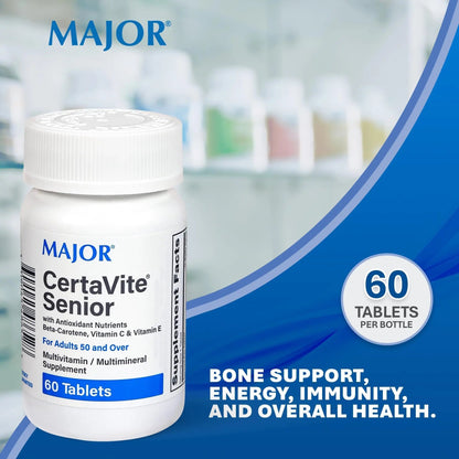 MAJOR CertaVite Senior Multivitamin with Antioxidants – Multivitamin for Women and Men with Beta-Carotene, Iron MAJOR