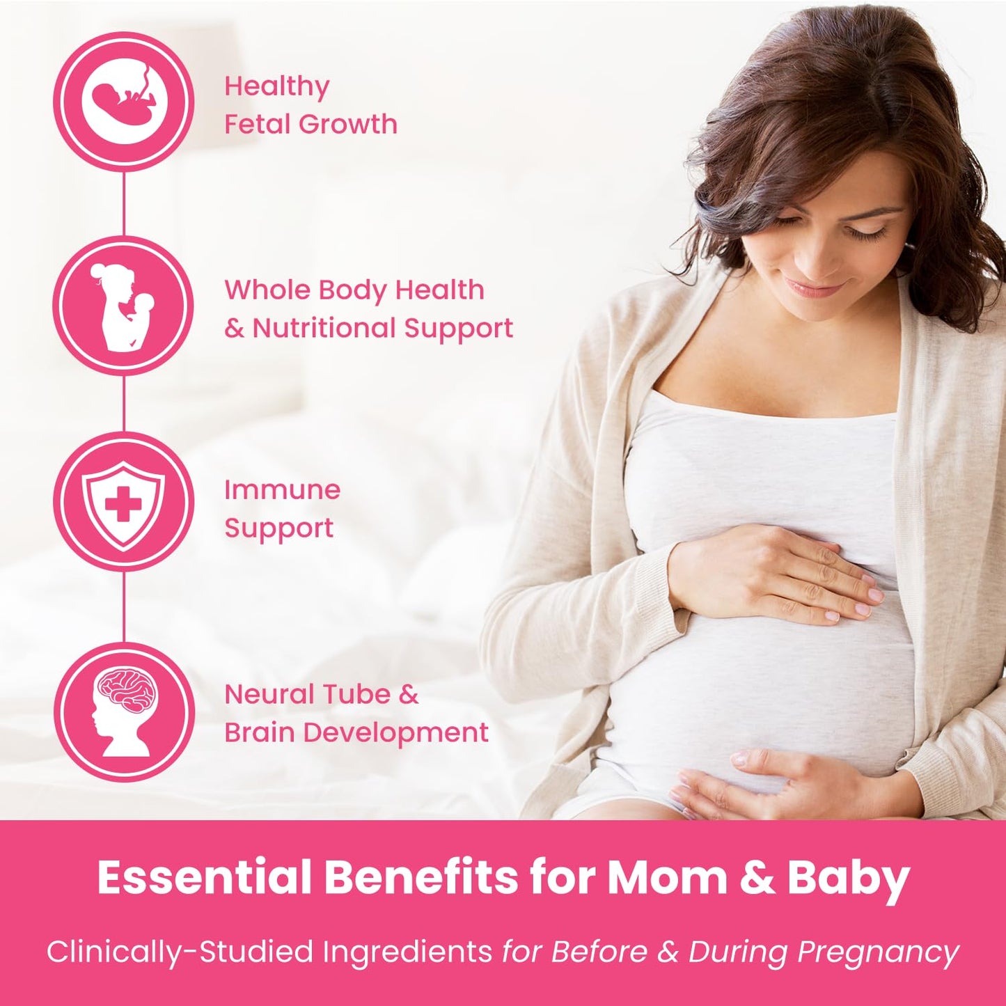 Prenatal Vitamin Gummies with DHA | Vegan Prenatal Vitamins for Women with Omega 3, Methylfolate, Choline & D3, Pregnancy Vitamins for Fetal Development