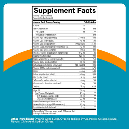 SmartyPants Teen Guy Multivitamin Gummies, Omega 3 (DHA/EPA), Vitamin D3, C, Vitamin B12, B6, A, K & Zinc, Folate, Gluten Free, Fruit Flavor, 60 Count (30 Day Supply) SmartyPantsBuy Supplements Australia