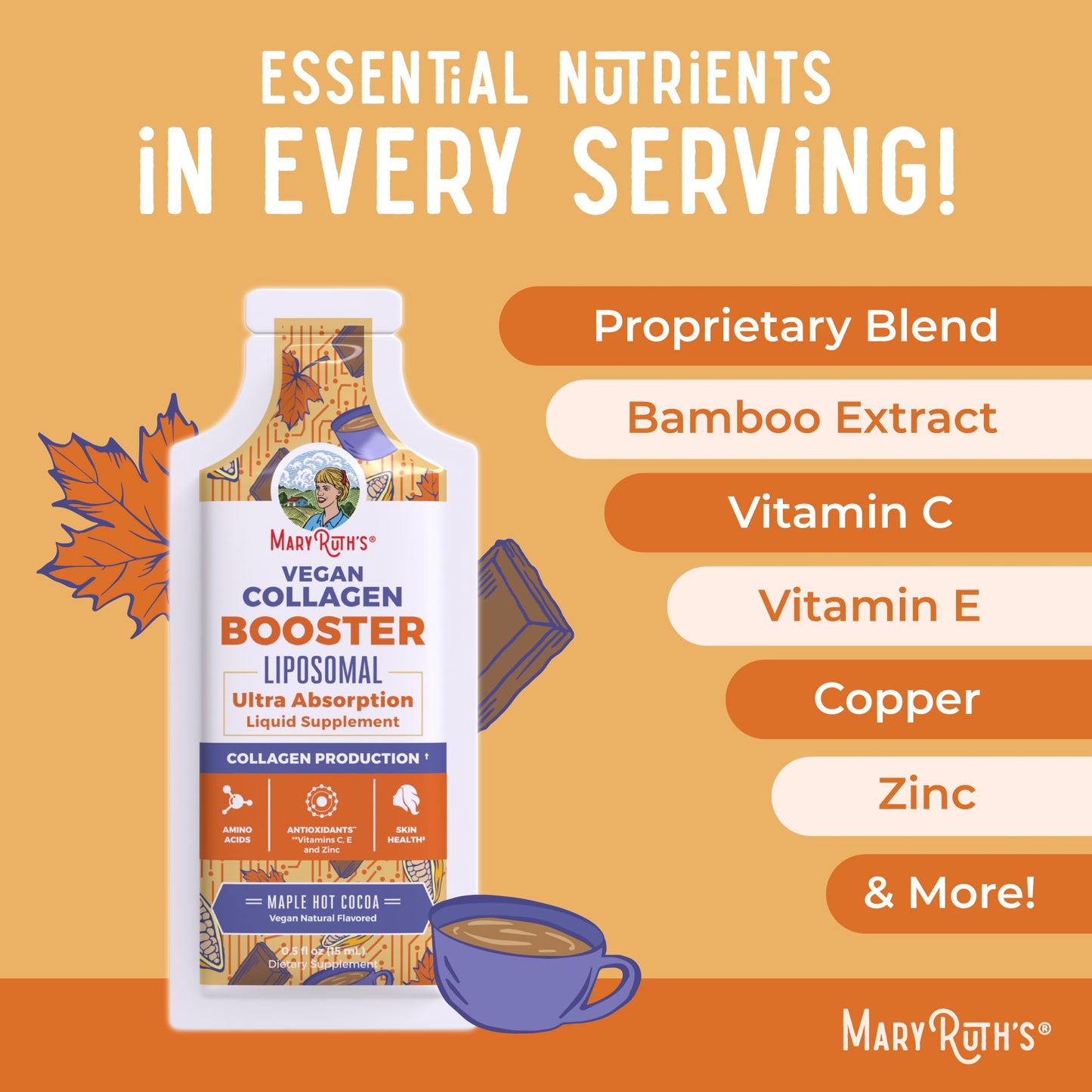 MaryRuth Organics Collagen Booster Liposomal | Sugar Free | Liquid Collagen Booster with VIT C, E, Zinc,Copper&Silica | Skin Care&Joint Support Supplement | Vegan | Non-GMO | Gluten Free | 14 Serving MARYRUTH'S buy supplements Au