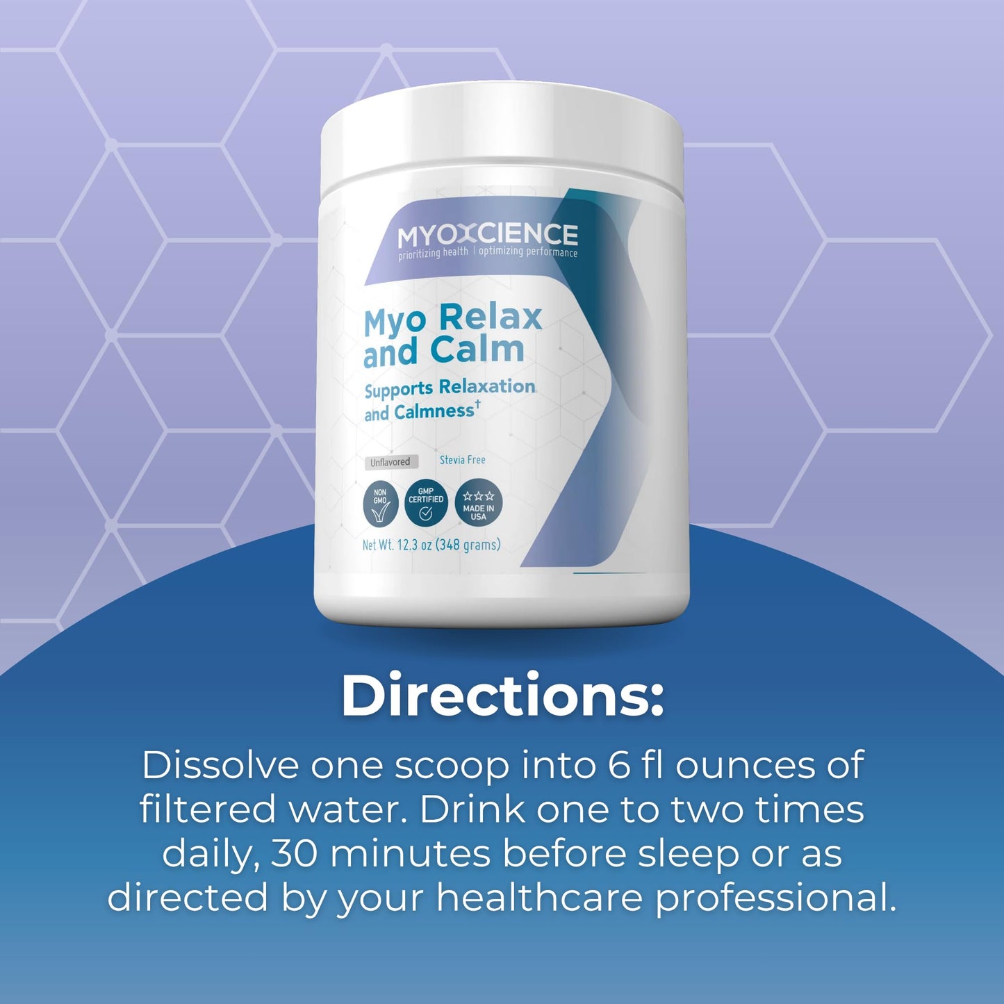 MYOXCIENCE Myo Relax & Calm | Myo-Inositol, L-Theanine, Taurine, Magnesium & GABA | Supports Sleep, Neurotransmitter & Hormone Support (Unflavored) (60 Servings) MYOXCIENCE buy supplements Au