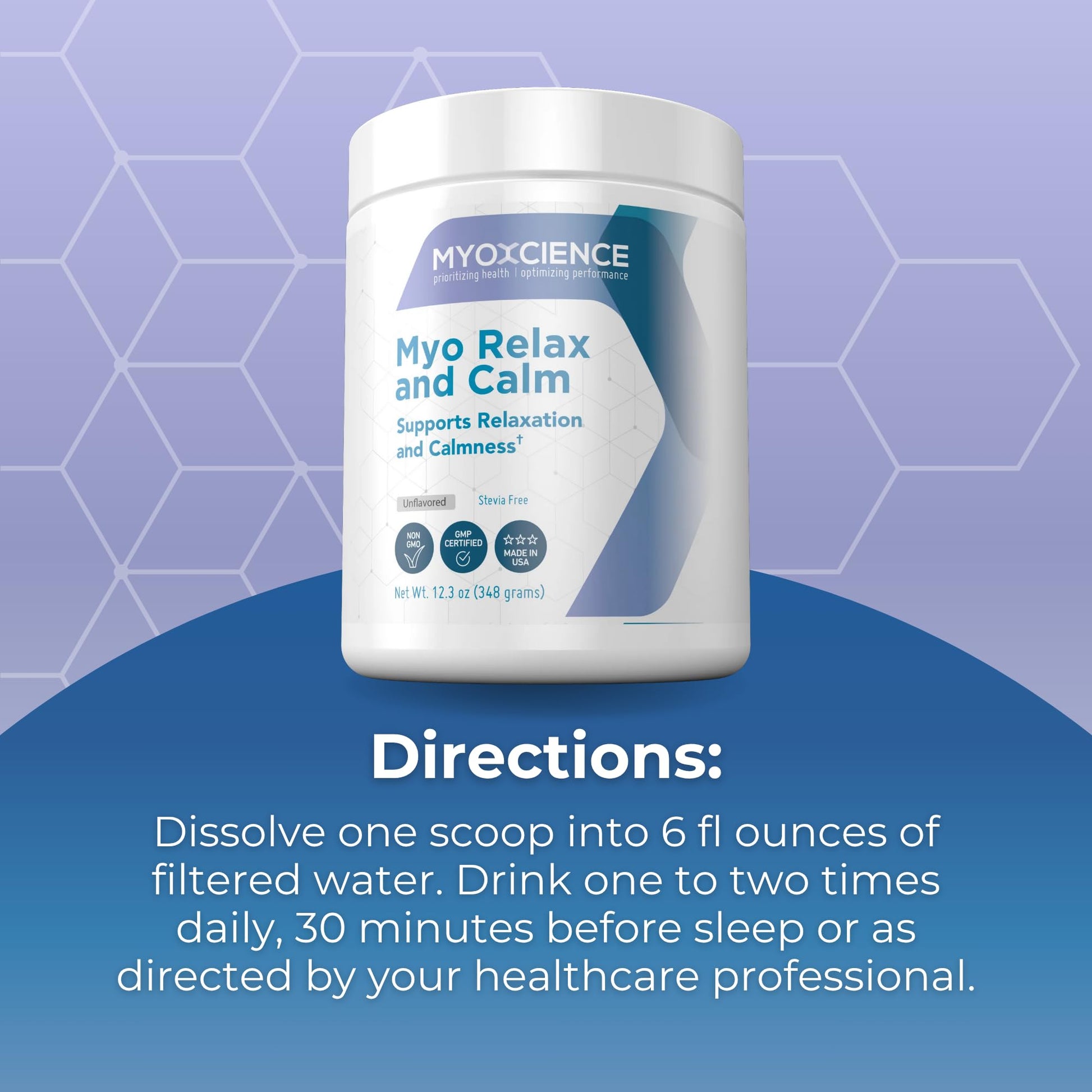 MYOXCIENCE Myo Relax & Calm | Myo-Inositol, L-Theanine, Taurine, Magnesium & GABA | Supports Sleep, Neurotransmitter & Hormone Support (Unflavored) (60 Servings) MYOXCIENCE buy supplements Au