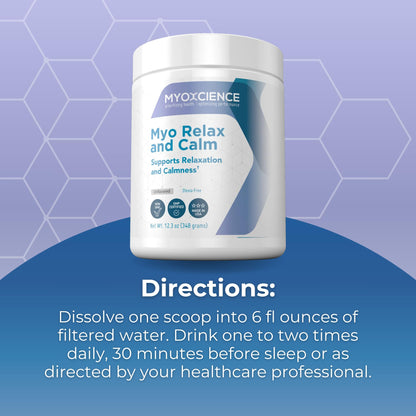 MYOXCIENCE Myo Relax & Calm | Myo-Inositol, L-Theanine, Taurine, Magnesium & GABA | Supports Sleep, Neurotransmitter & Hormone Support (Unflavored) (60 Servings) MYOXCIENCE buy supplements Au