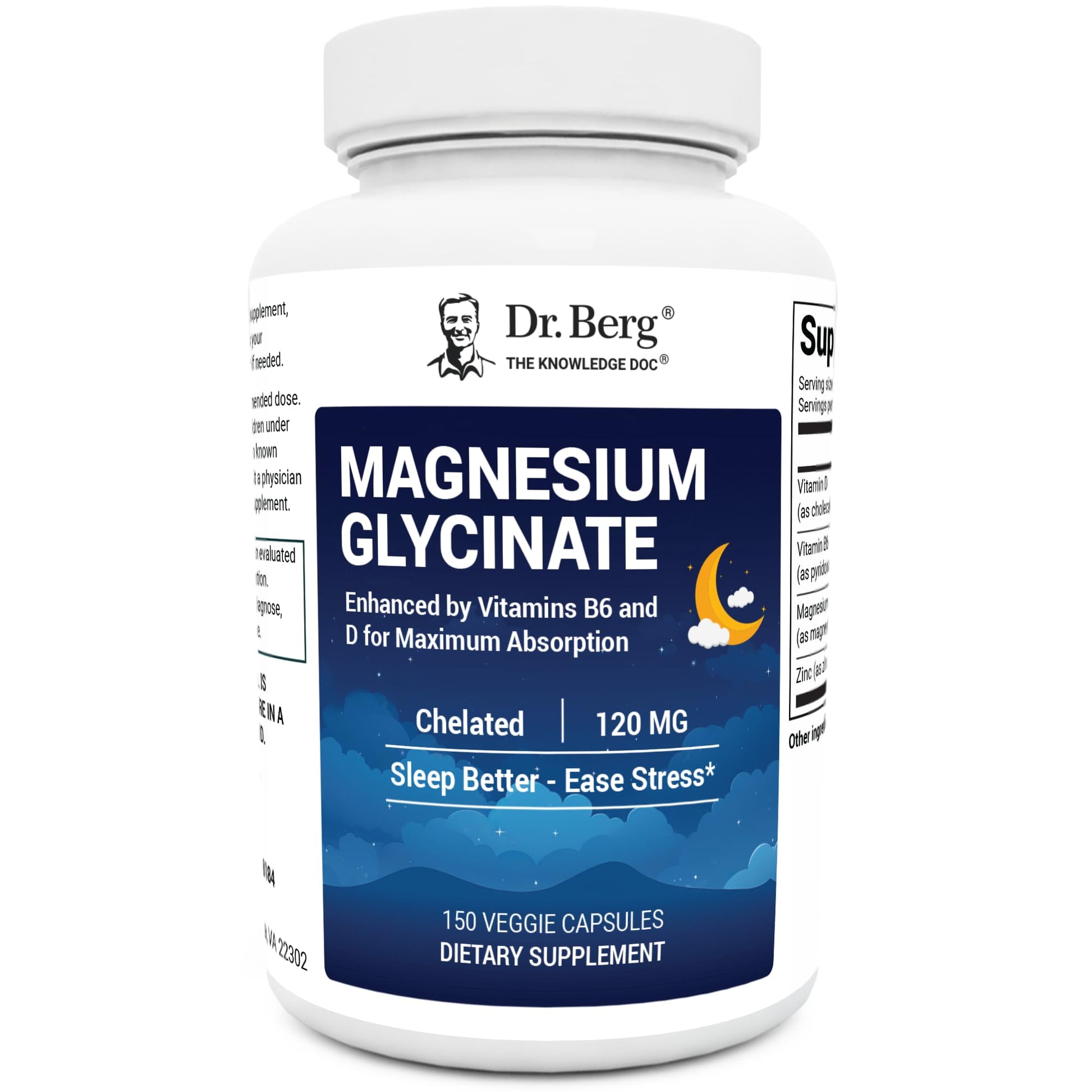 Dr. Berg Magnesium Glycinate 150ct – 4-in-1 Chelated for Muscle, Nerve, Sleep & Stress Support*– w/ D3, B6 & Zinc – 4X Lab-Tested – No Fillers – Formulated in USA, GMP-Certified Dr. Berg Nutritionals buy supplements Au