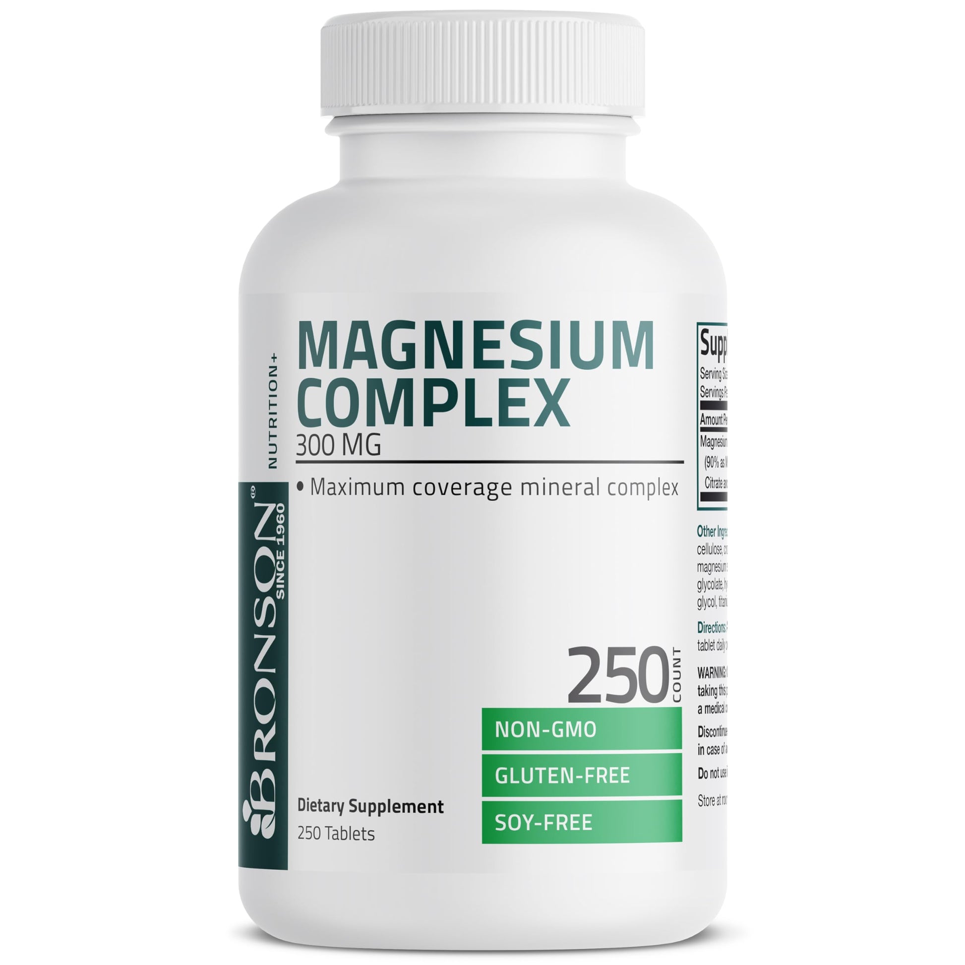 Bronson Triple Magnesium Complex Maximum Coverage 300mg - Non-GMO Formula, 250 Tablets Bronson buy supplements Au