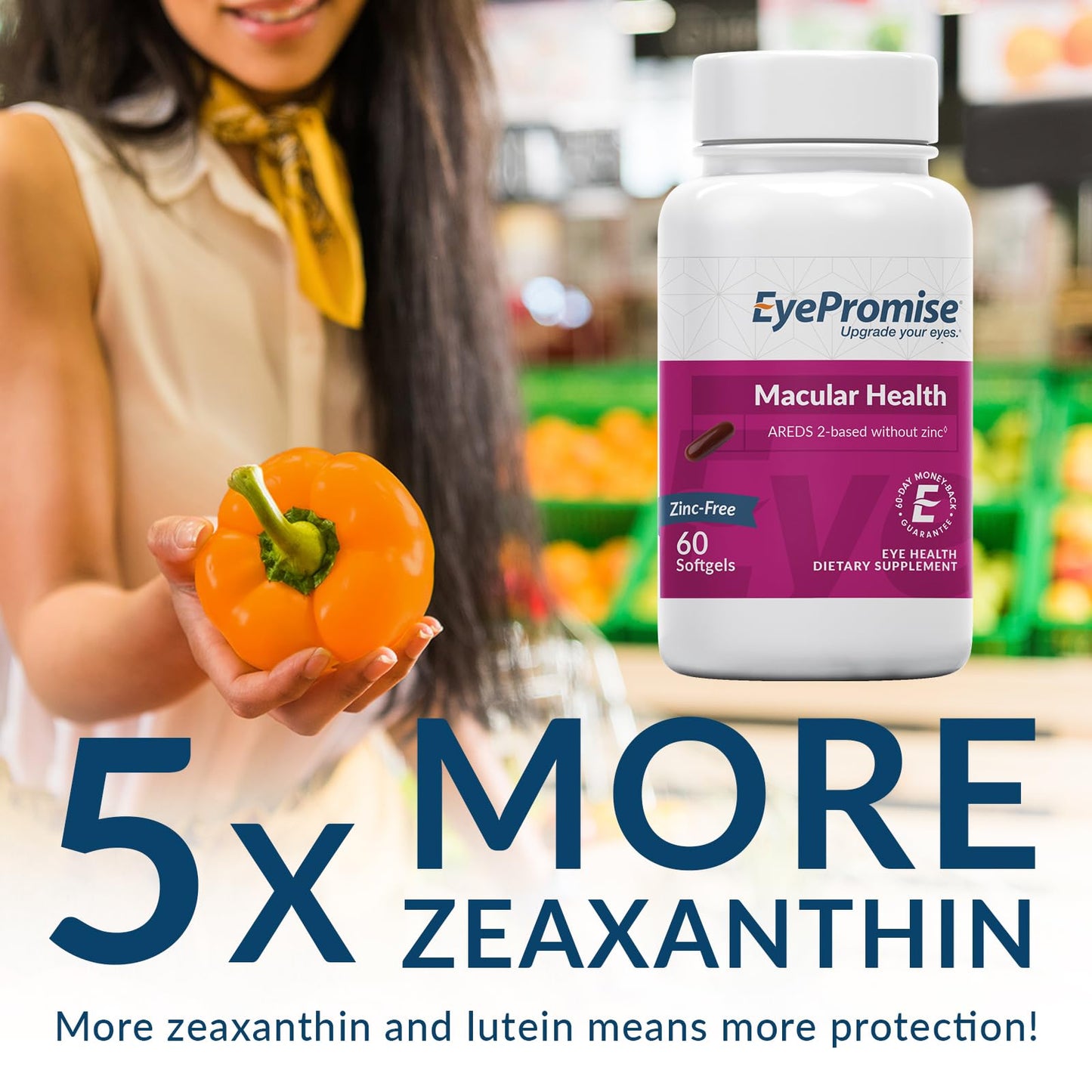 EyePromise Macular Health Eye Vitamin - 60 Softgels, 30-Day Supply - Zinc-Free Eye Health Support with Zeaxanthin,