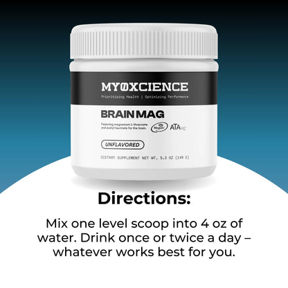 MYOXCIENCE Brain Mag | Magnesium L-Threonate Magtein & Magnesium Glycinate Powder (Unflavored) (60 Servings) MYOXCIENCE buy supplements Au