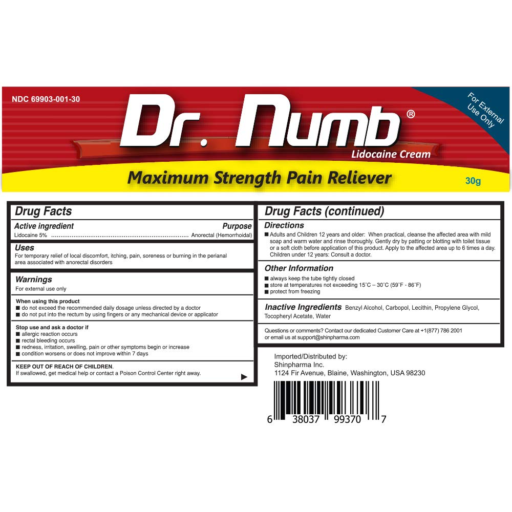 Dr. Numb 5% Lidocaine Numbing Cream, Fast-Acting Maximum Strength Topical Anesthetic Pain Relief Burn Itch Numb Cream with Vitamin E for Hemorrhoid Treatment, Local and Anorectal Uses - 30g 4 Pack Dr. NumbBuy Supplements Australia