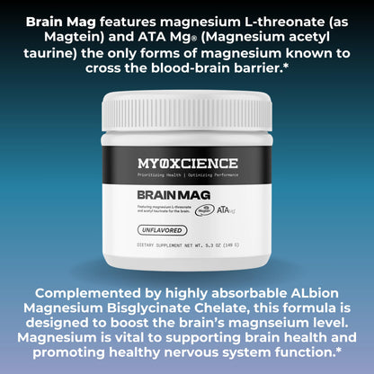 MYOXCIENCE Brain Mag | Magnesium L-Threonate Magtein & Magnesium Glycinate Powder (Unflavored) (60 Servings) MYOXCIENCE buy supplements Au