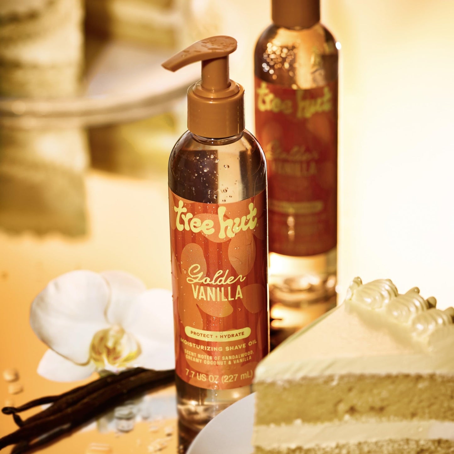 Tree Hut Golden Vanilla Moisturizing Shave Oil, Hydrating & Nourishing Shave with Shea Butter & Natural Oils, Helps Prevent Bumps & Irritation