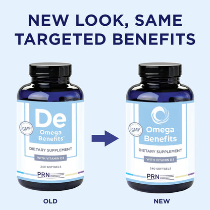 PRN Omega 3 Supplement - 240 Softgels, 60-Day Supply - Fish Oil Omega 3 Supplements with 1680 mg EPA & 560 mg DHA - rTG Omega-3 + Vitamin D for Skin, Joint, Brain, Eye & Heart Health PRN Physician Recommended Nutriceuticals buy supplements Au