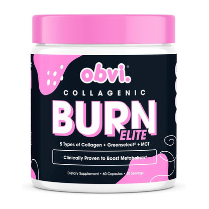 Obvi Burn Elite - Collagen Supplement for Women - Fitness Support - Metabolism Support Supplement - Healthy Mobility - Natural Thermogenic Formula