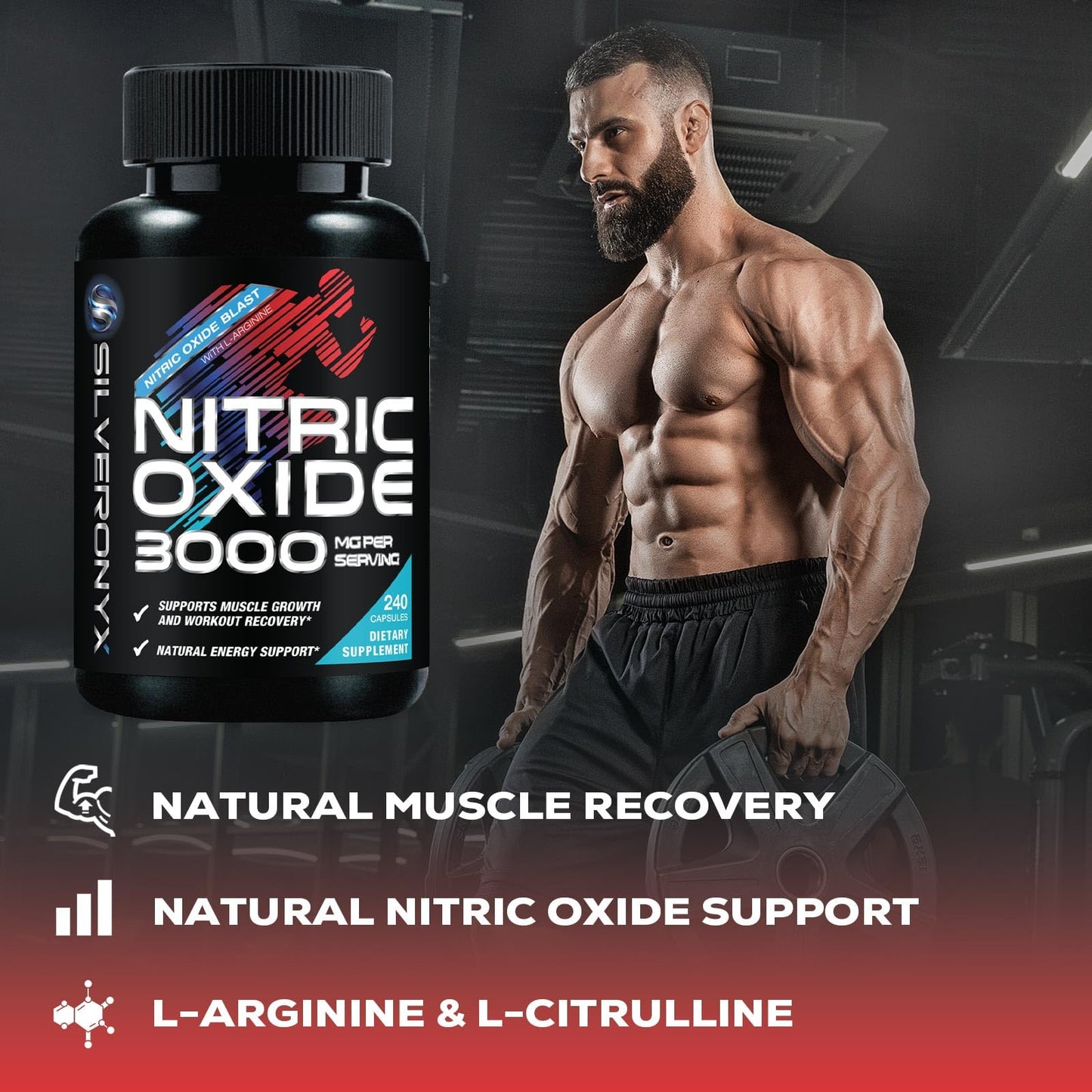 Extra Strength Nitric Oxide Booster - 3X Strength L-Arginine AKG & Citrulline Malate - Men & Women Premium Pre Workout Nitric Booster - Natural Energy & Muscle Support