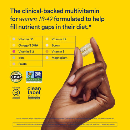 Ritual Women’s 18+ Daily Multivitamin - Key Essential Vitamins and Minerals to Support Energy, Heart, Bone, Brain Health* - Clinical Backed - Vegan