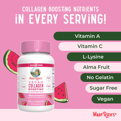 MaryRuth Organics Vegan Collagen for Women & Men, Collagen Boosting Gummies, Skin Care, Lysine, Vitamin C, Vitamin A, Amla, Supplement for Hair & Skin, Vegan, Non-GMO, Gluten Free, 90 Servings MARYRUTH'S buy supplements Au