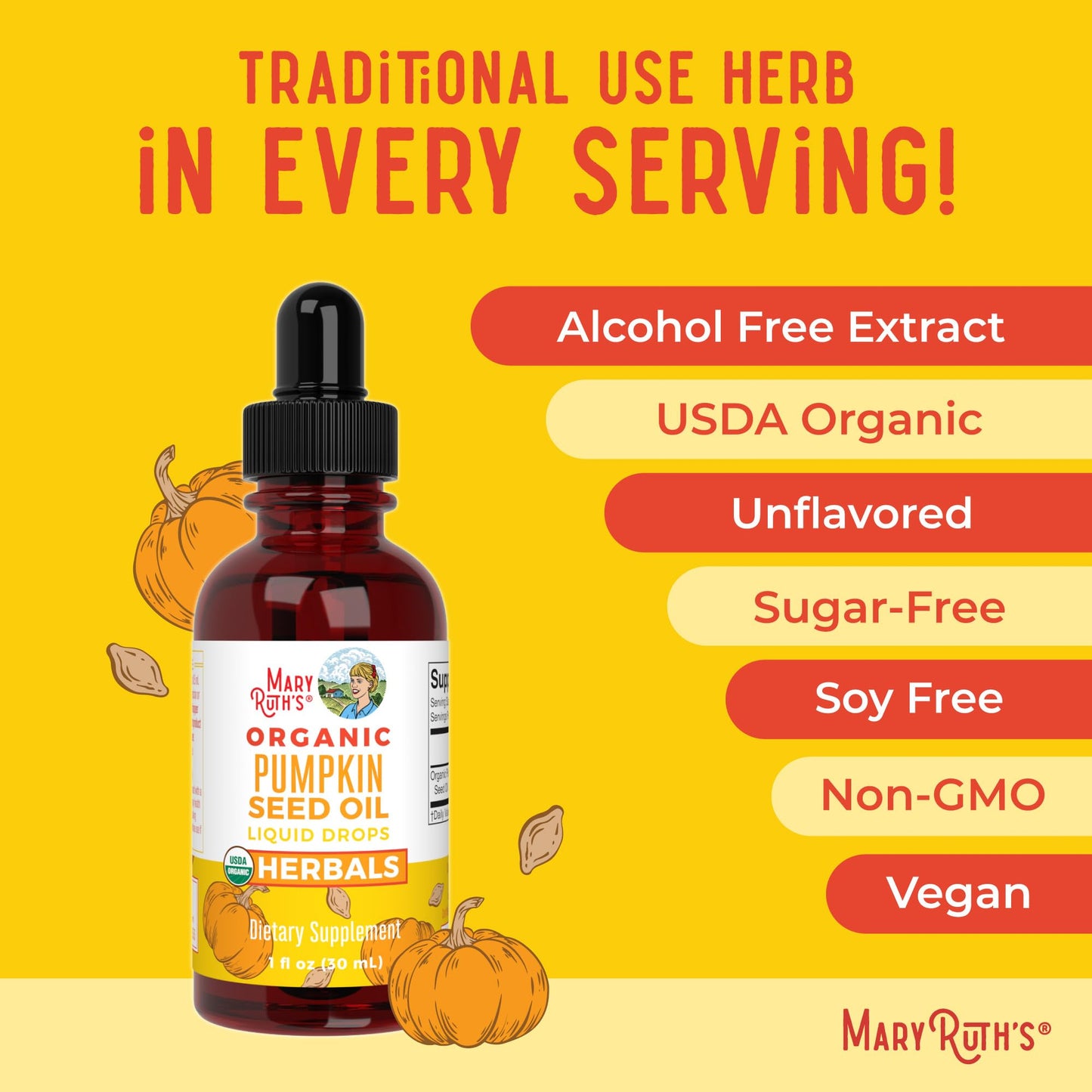 MARYRUTH'S Organics Pumpkin Seed Oil Cold Pressed | 2 Month Supply | USDA Organic Pumpkin Seed Liquid Drops for Men and Women | Urinary Health in Men