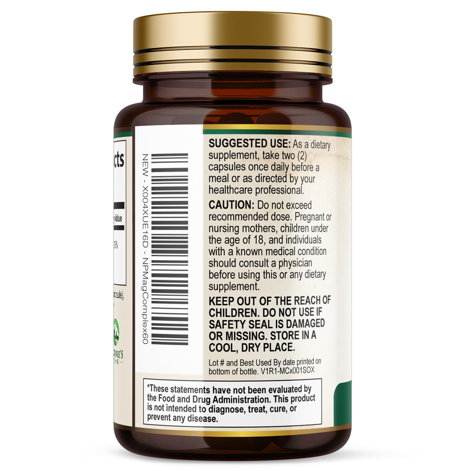 Magnesium Complex Supplement - Magnesium 500mg Per Serving - High Absorption Blend of Glycinate, Citrate, Malate, Oxide - Supports Sleep, Muscle, Bone, Heart Health - Bottled in USA - 60 Capsules Nature's Peak buy supplements Au