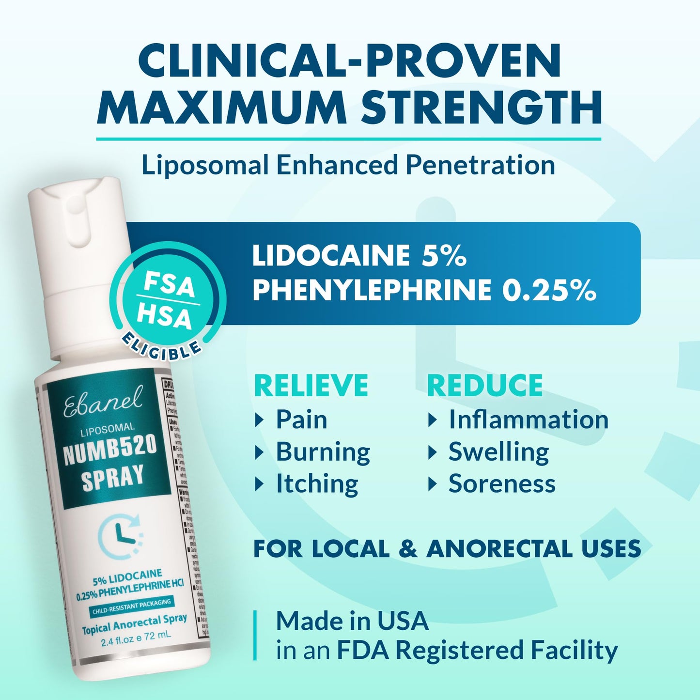 Ebanel Bundle of 5% Lidocaine Numbing Spray and Tattoo Aftercare Healing Balm