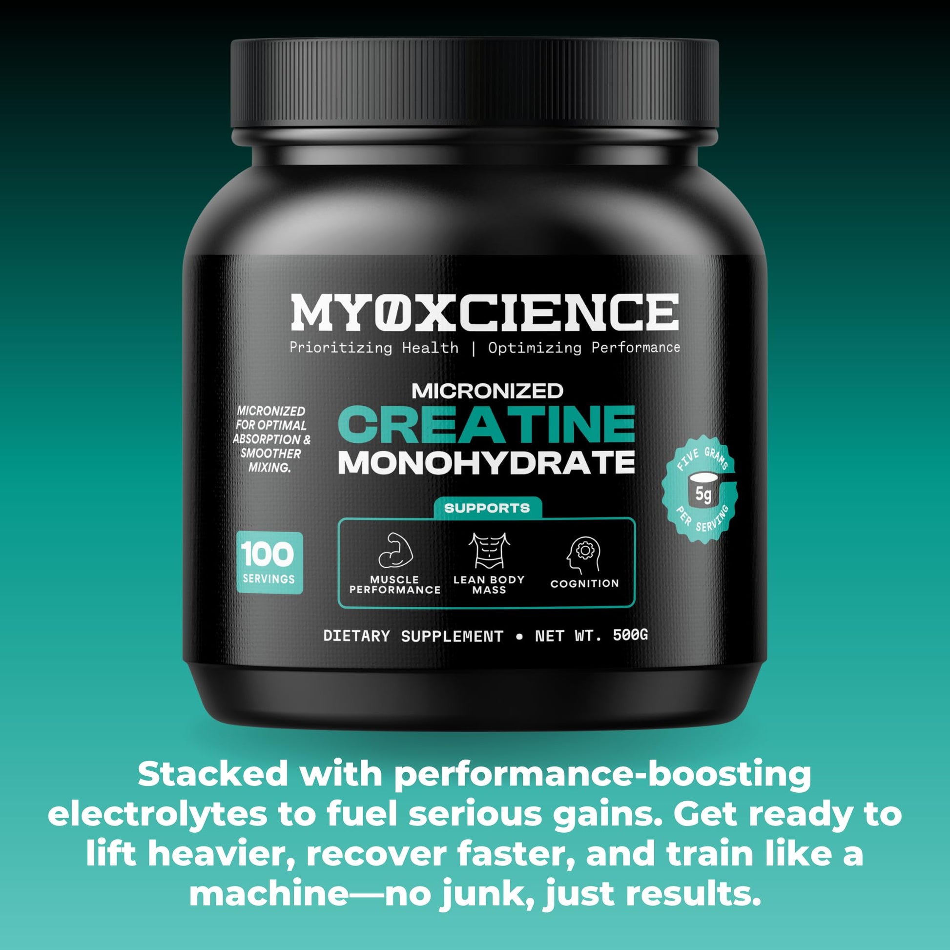 MYOXCIENCE Micronized Creatine | Supports Muscle Performance, Lean Body Mass, & Cognition | 100 Servings MYOXCIENCE buy supplements Au